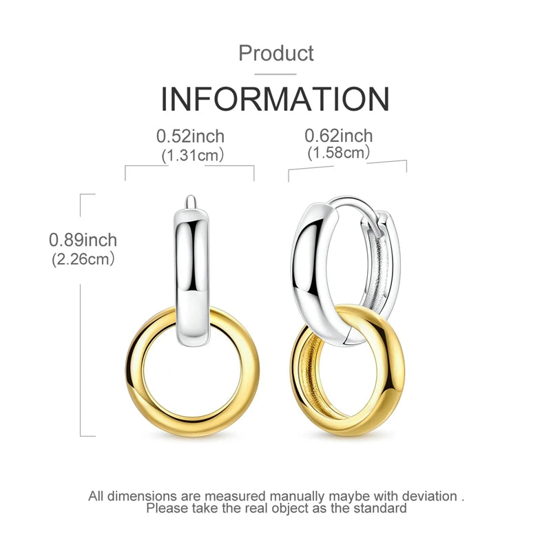 Boucles d'oreilles créoles en argent sterling 925 - Cadeau de mariage et de fiançailles
