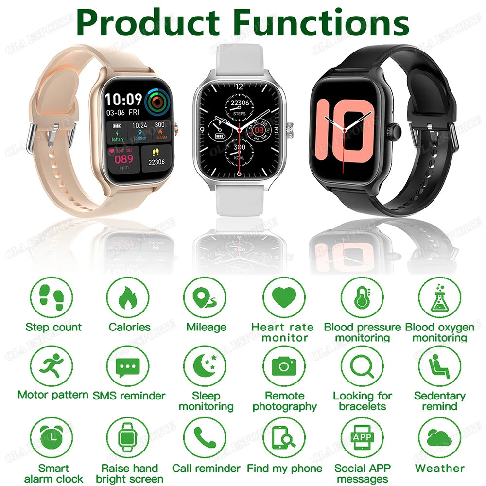 Outdoor Smart Watch - 2.01" HD Heart Rate Bluetooth Calls GPS Waterproof DIY