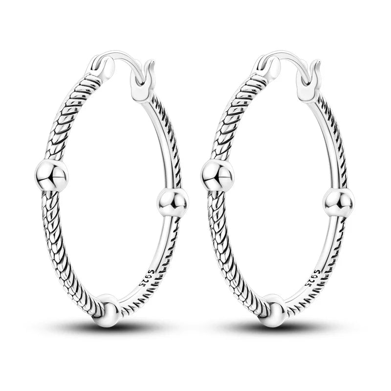 Boucles d'oreilles créoles en argent sterling 925 - Cadeau de mariage et de fiançailles
