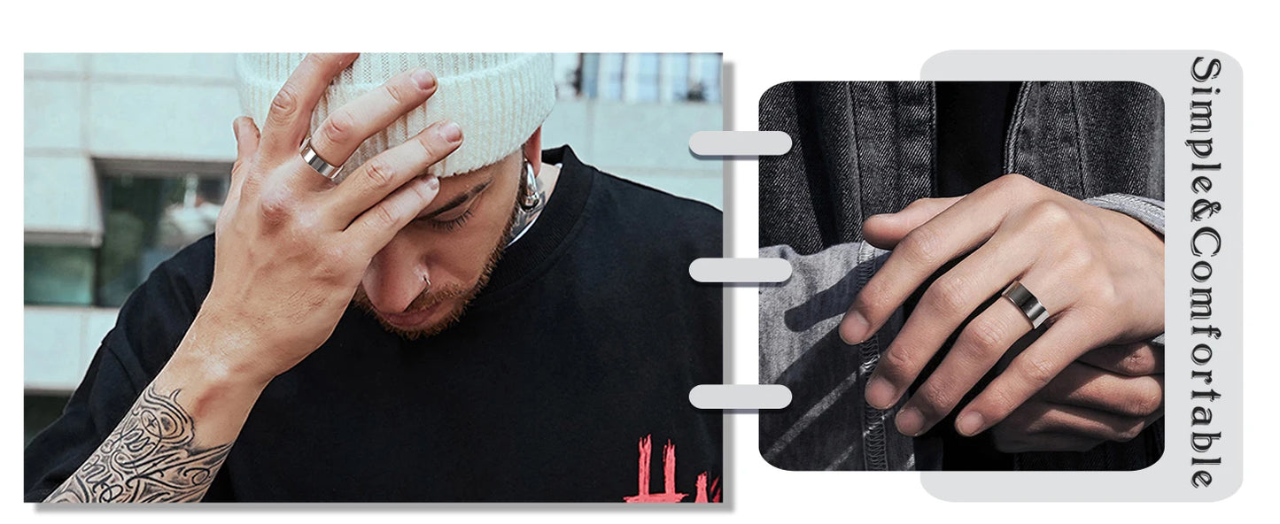 خواتم من الفضة الإسترلينية قابلة للتكديس - أشرطة رفيعة مطلية بالذهب الأبيض عيار 18 قيراطًا