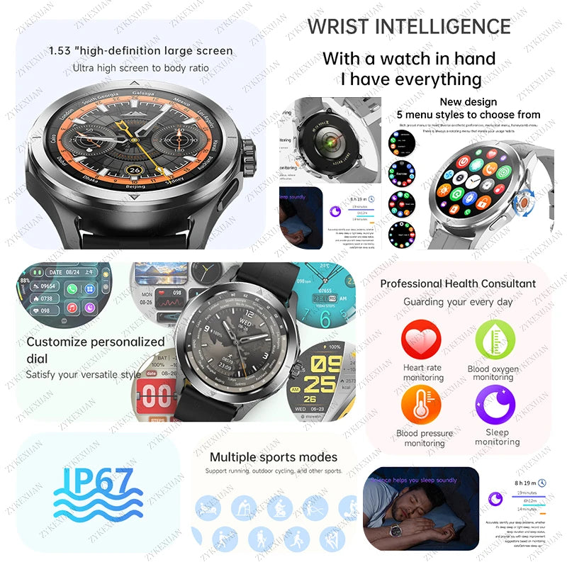 S4 Ultra Smart Watch - AMOLED Outdoor Sport NFC GPS Heart Rate Waterproof