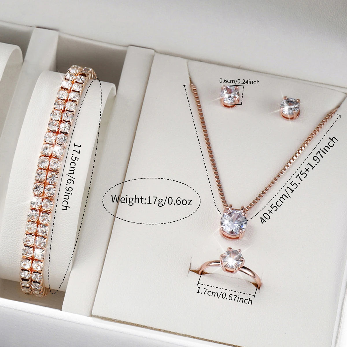 5/6 قطع ساعة كوارتز نسائية أنيقة بسوار جلدي ساعات كوارتز تناظرية مع مجوهرات ماسية (بدون علبة)