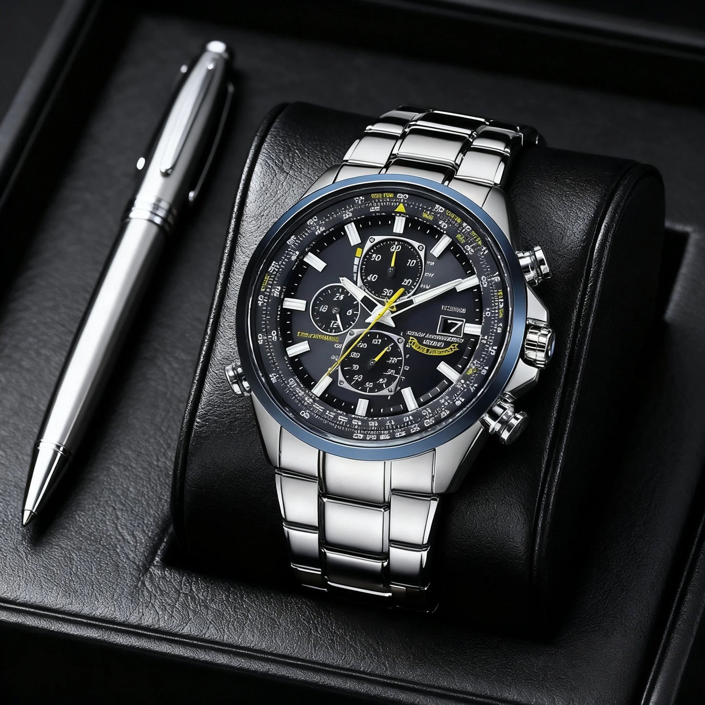 ساعات يد كوارتز فاخرة للرجال موضة 2025، ساعات جلدية كبيرة الحجم للرجال، ساعة عمل متعددة الوظائف، هدية عيد الميلاد