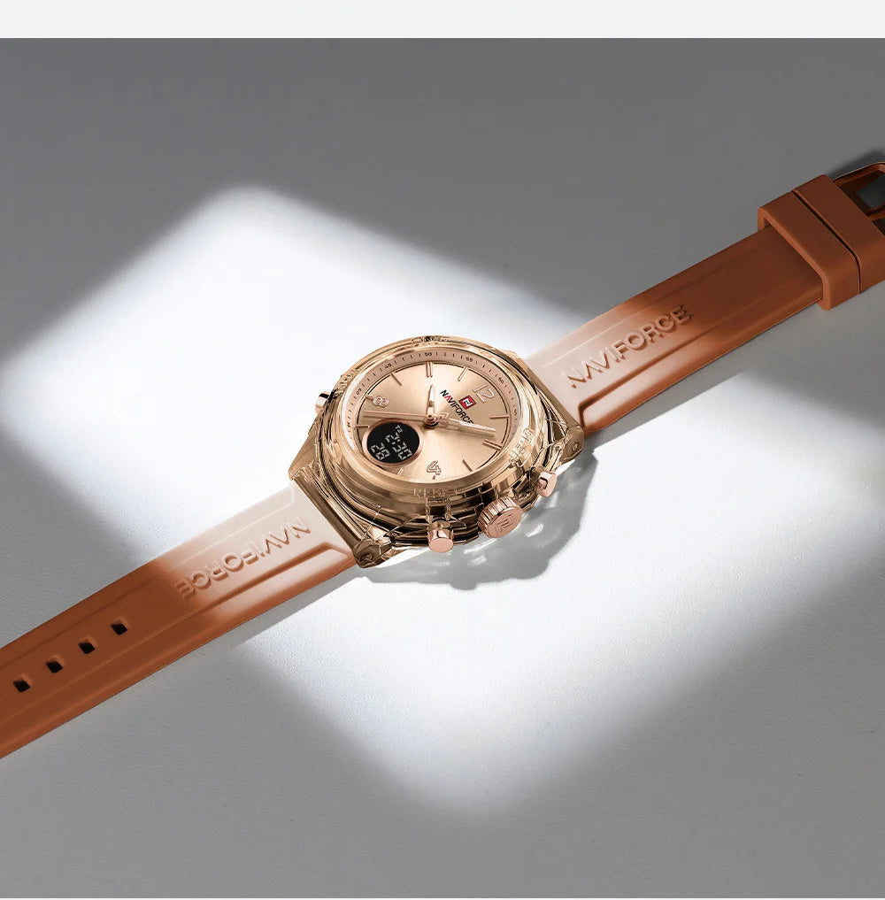 Montre femme NAVIFORCE - Montre étanche à double affichage pour sports de plein air