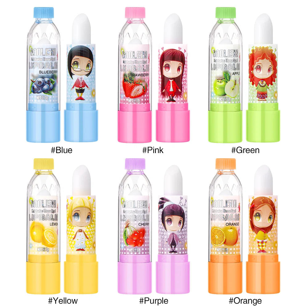 مجموعة مرطب شفاه لطيفة على شكل زجاجة - 24 قطعة مرطبة للشفاه بنكهات مختلفة