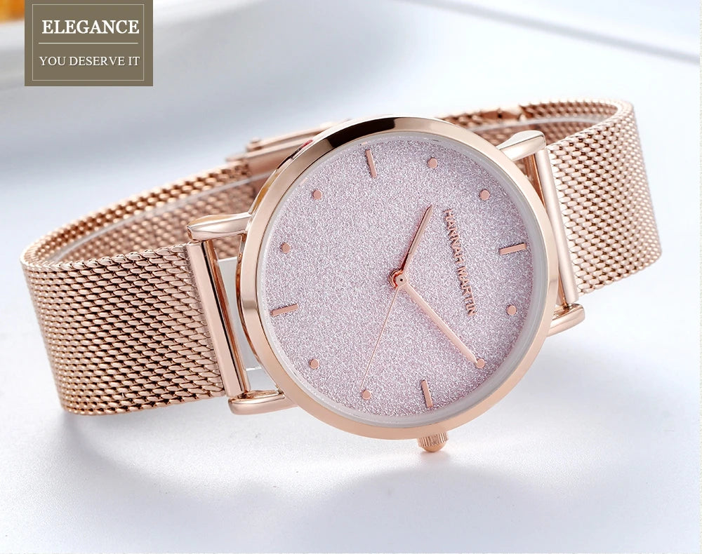 Montre femme Hannah Martin 2025 - Montre de luxe à cadran mat et bracelet en maille