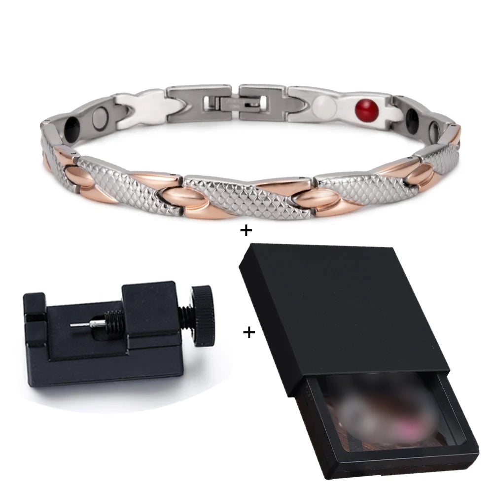 Bracelet magnétique pour homme - Bracelet chaîne croix énergie santé Vinterly