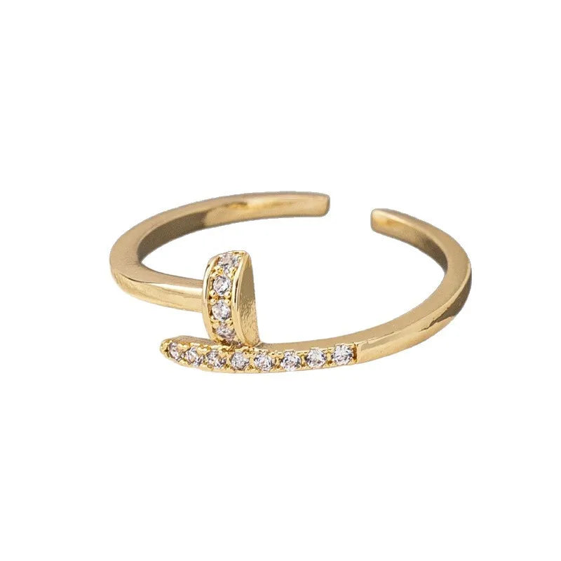 Bague à clou ouvert - Bague de personnalité haut de gamme européenne-américaine