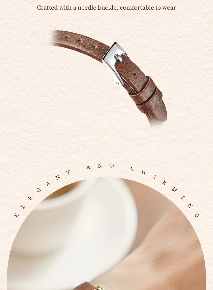 ساعة نسائية - ساعة كوارتز عتيقة مقاومة للماء من Lucky Goddess