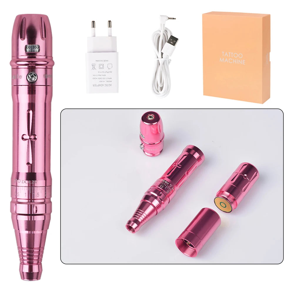 مجموعة جهاز PMU اللاسلكي - قلم وشم مكياج دائم احترافي