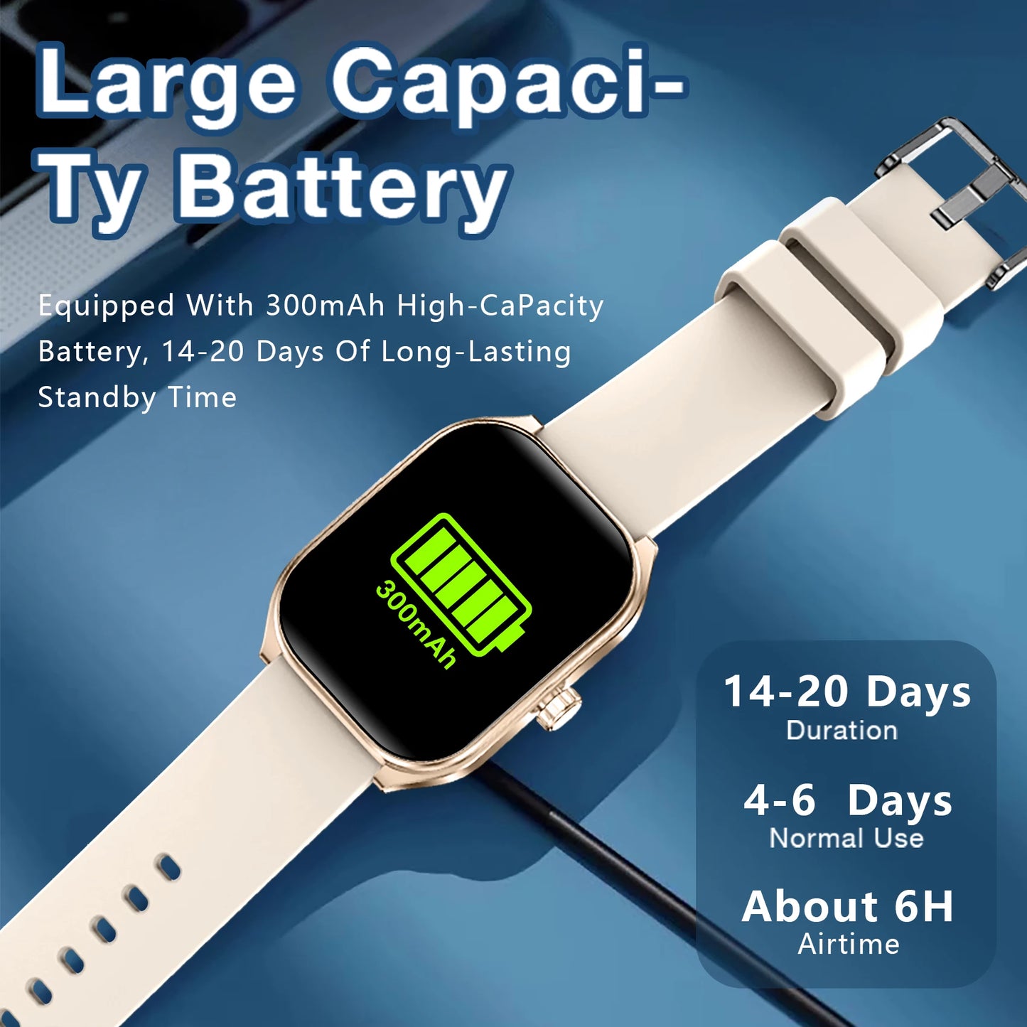 KHwatch Smart Watch - 2.01" Curved Screen Bluetooth Call IP68 Waterproof