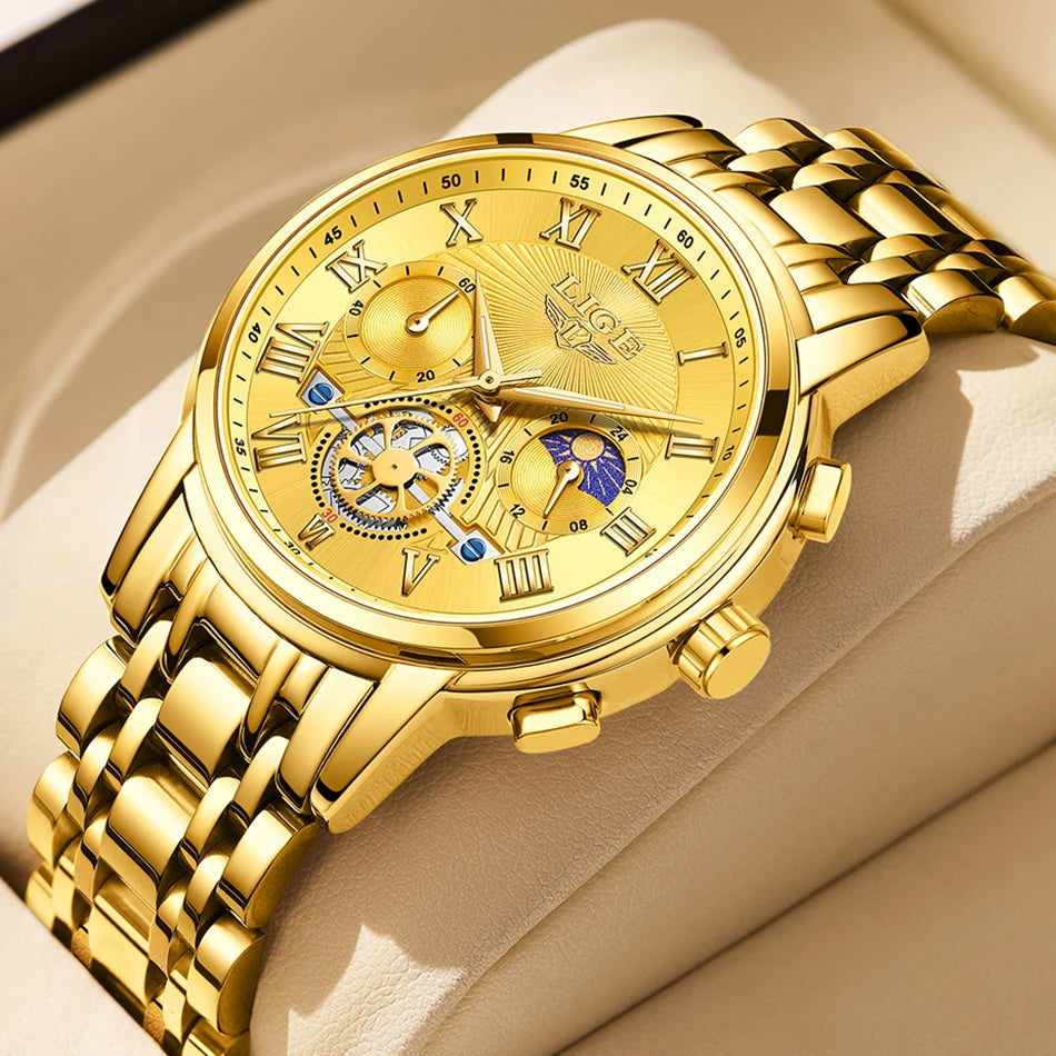 Montre femme LIGE 2024 - Montre de luxe étanche avec bracelet en acier