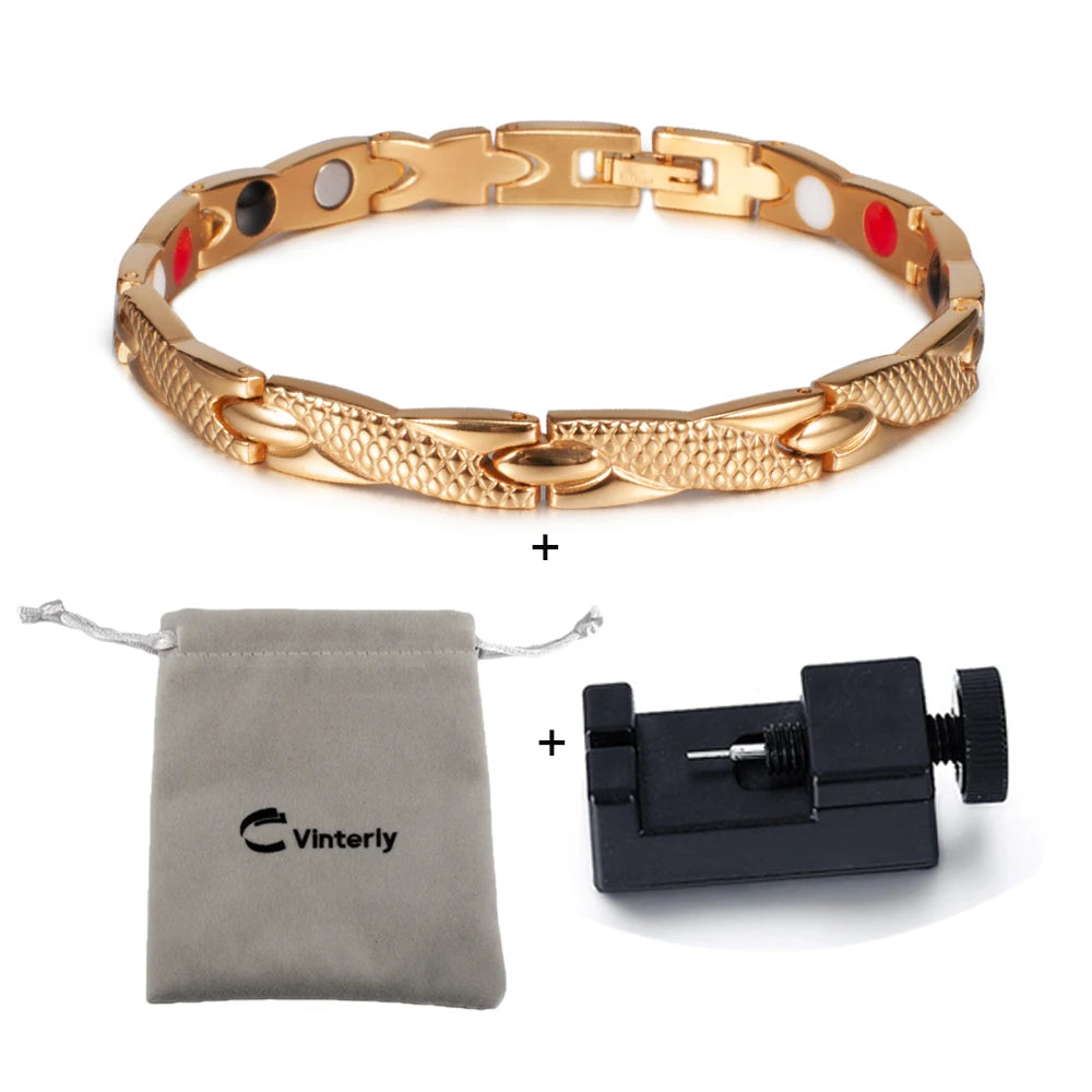 Bracelet magnétique pour homme - Bracelet chaîne croix énergie santé Vinterly