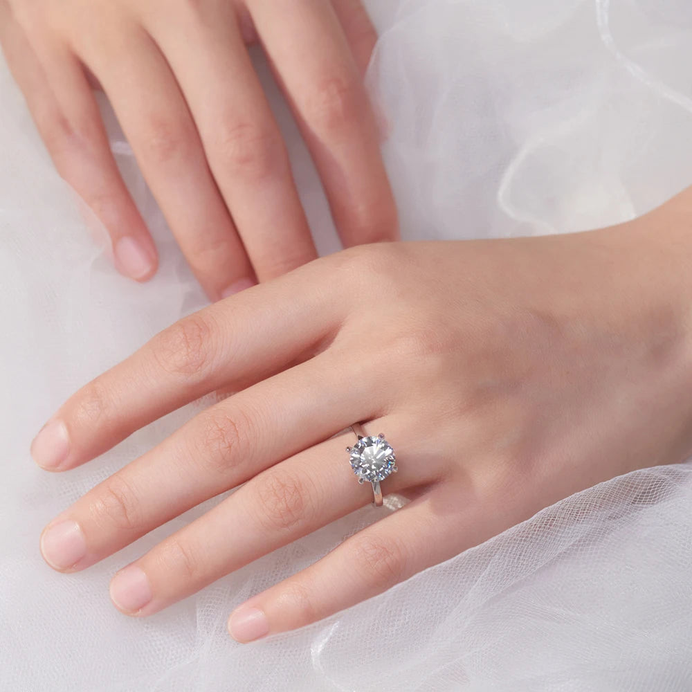 Colorful Moissanite Ring - 2ct 925 Silver with GRA Certificate