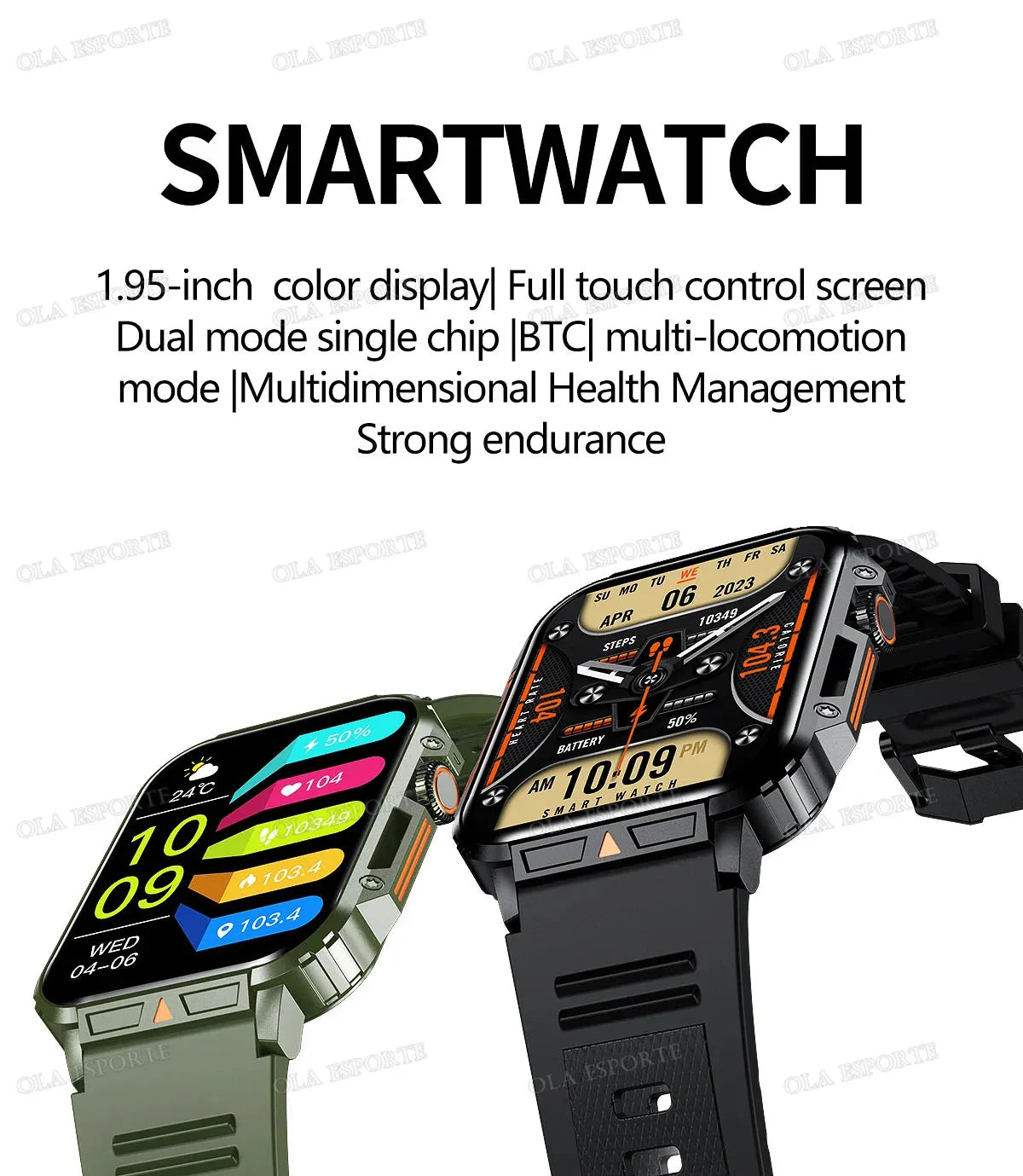 Military Smart Watch 2025 - Health Monitor Bluetooth Call IP68 Waterproof Fitness