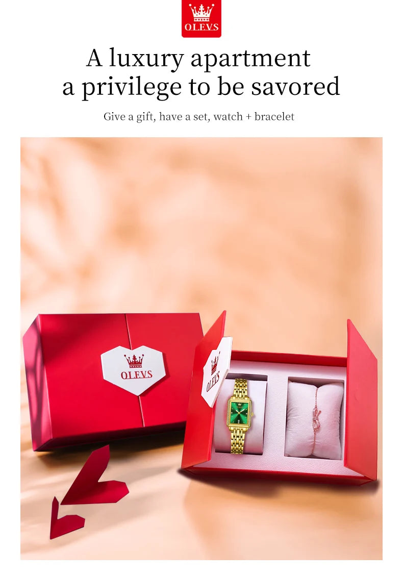 ساعة OLEVS 9995 النسائية - ساعة كوارتز فاخرة مقاومة للماء ومضيئة