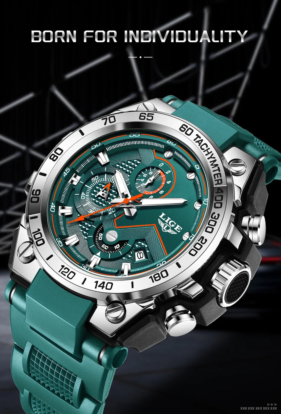 ساعة LIGE الجديدة للرجال متعددة الوظائف بحزام من السيليكون مقاومة للماء وتقويم مضيء وساعات كوارتز رياضية أنيقة للرجال