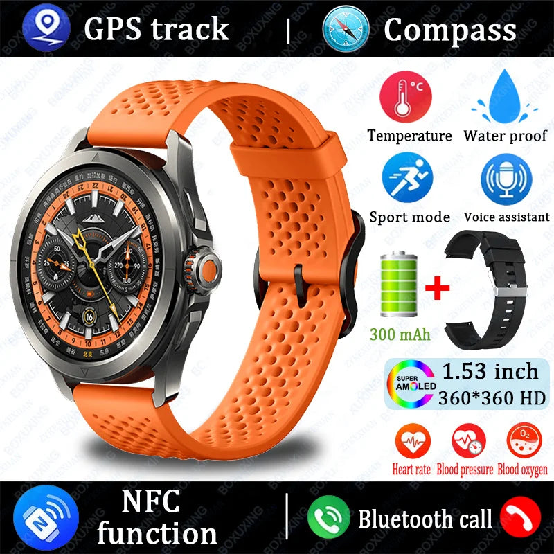 S4 Ultra Smart Watch - AMOLED Outdoor Sport NFC GPS Heart Rate Waterproof