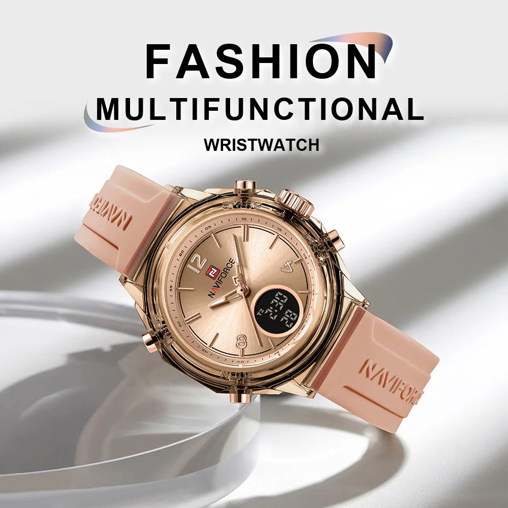 Montre femme NAVIFORCE - Montre étanche à double affichage pour sports de plein air