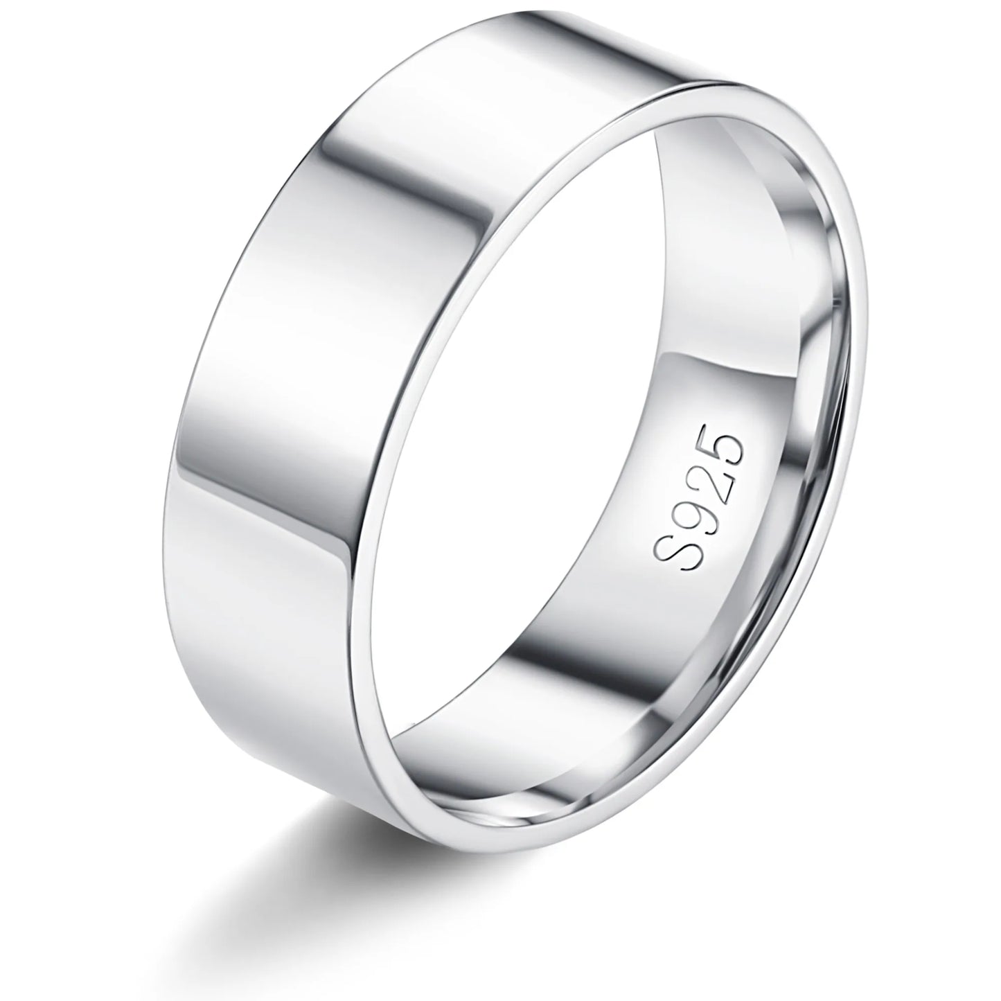 خواتم من الفضة الإسترلينية قابلة للتكديس - أشرطة رفيعة مطلية بالذهب الأبيض عيار 18 قيراطًا