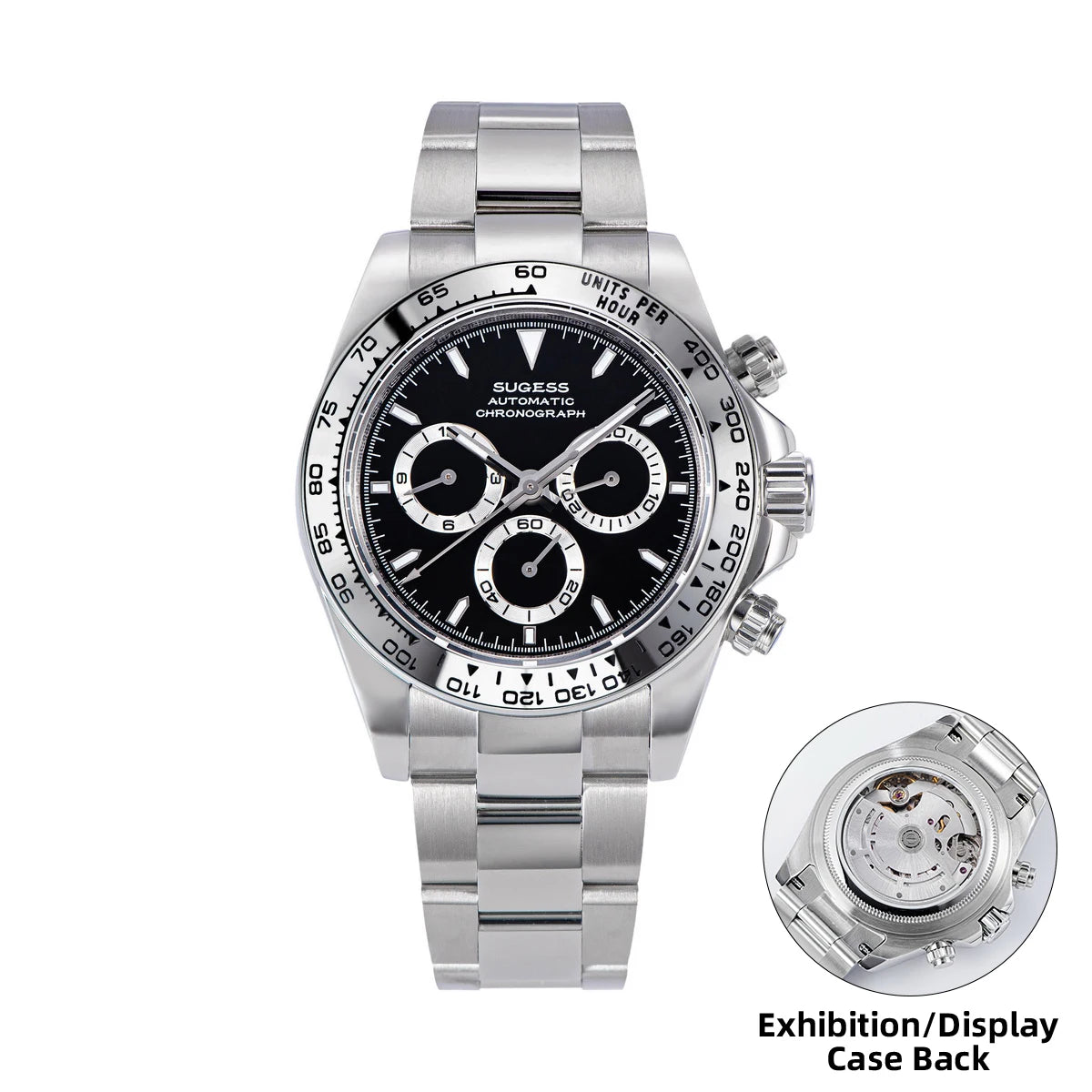 Montre homme Sugess Panda Diver Chronograph, mouvement automatique Paon SL-4801, montre-bracelet mécanique de luxe étanche, nouveauté 2024