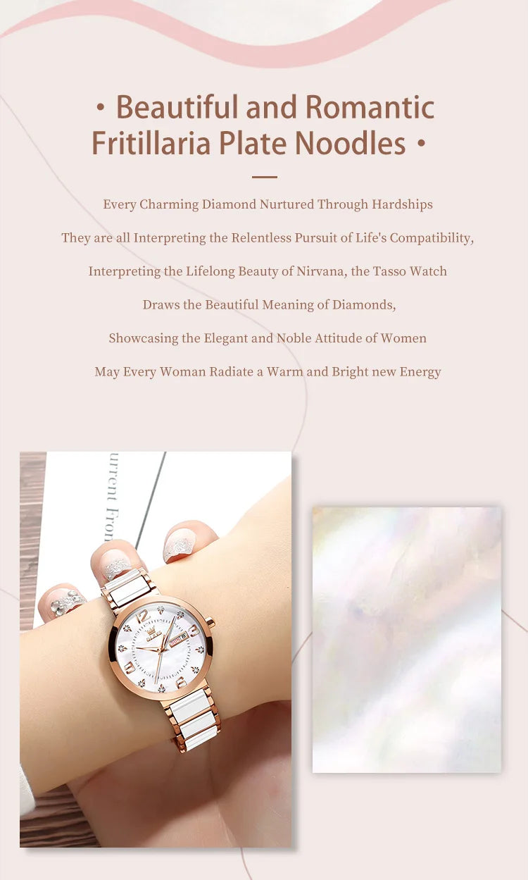 ساعة OLEVS النسائية - ساعة كوارتز فاخرة مقاومة للماء