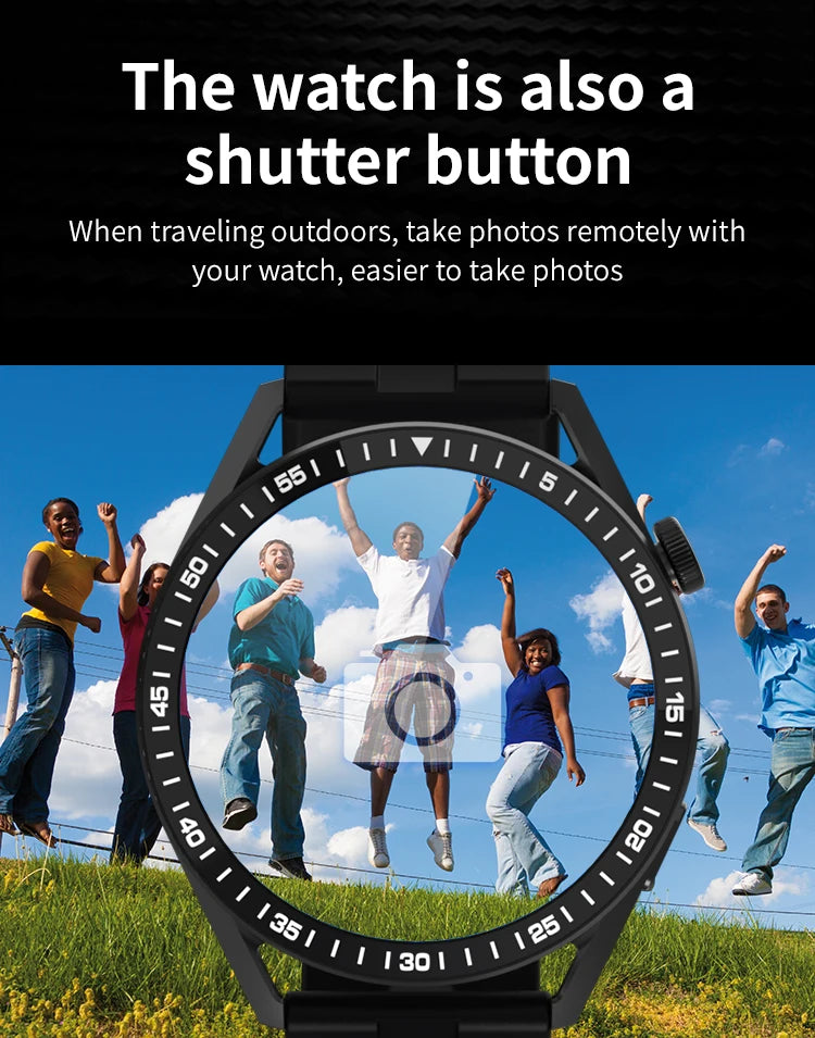 ساعة ذكية رياضية مزودة بنظام تحديد المواقع العالمي (GPS) - شاشة AMOLED مقاس 1.85 بوصة، وجهاز مراقبة معدل ضربات القلب وضغط الدم
