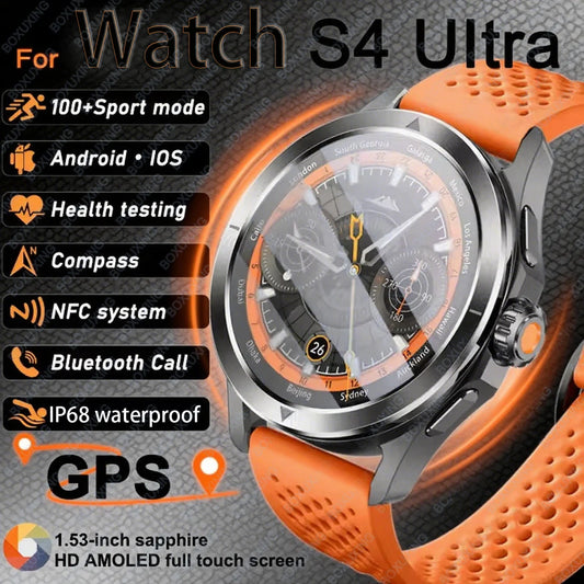 S4 Ultra Smart Watch - AMOLED Outdoor Sport NFC GPS Heart Rate Waterproof