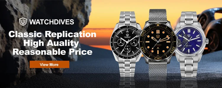 Montre Watchdives WD1863 à quartz, mouvement chronographe VK63, verre saphir bombé, étanche à 10 bar, luminescente, 39 mm, style vintage