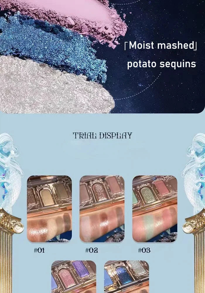 لوحة ظلال العيون مونلايت ميرميد - 8 ألوان لامعة غير لامعة