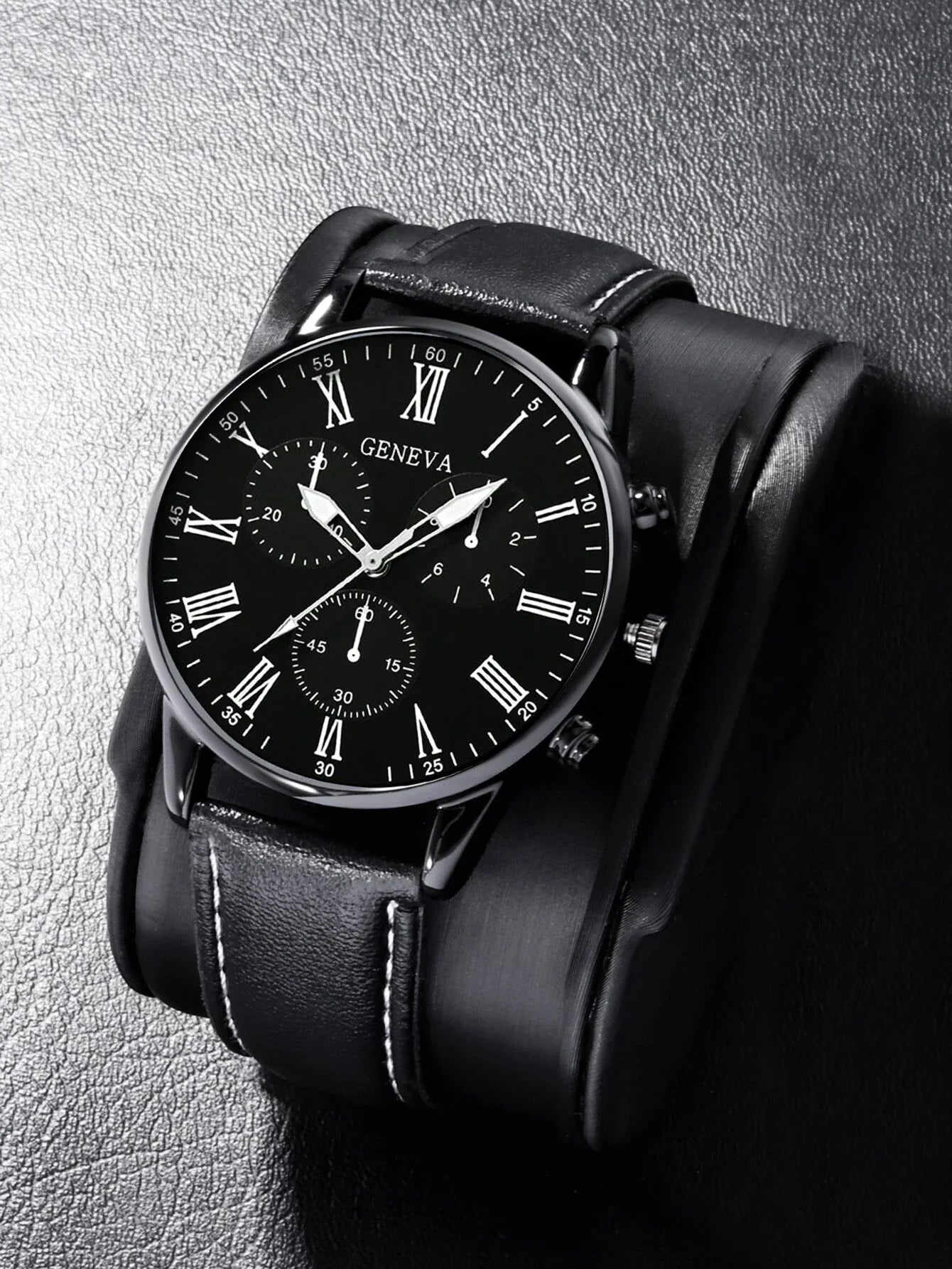 Couple Watch Set - 2pcs Fashion Leather Quartz Wristwatches