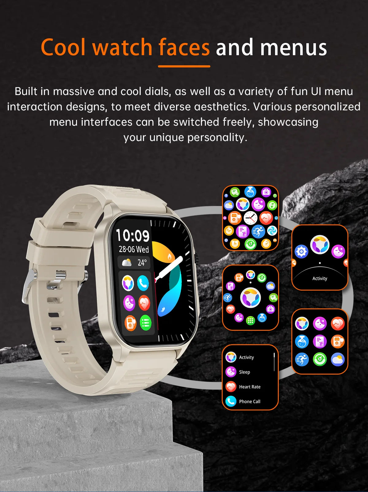 LIGE Smart Watch - 2.01" HD Display AI Voice Bluetooth Call Health Monitor
