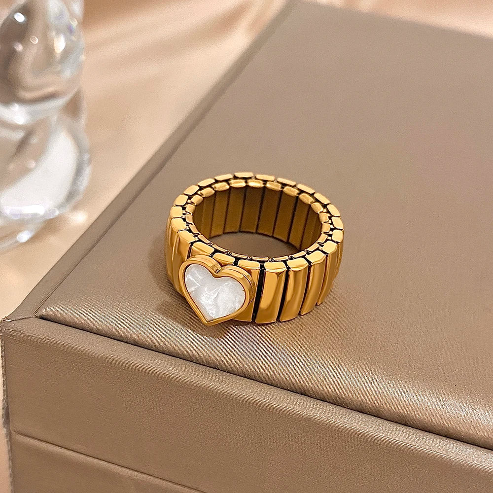 سوار مرن على شكل حلقة حب - سوار من الفولاذ المقاوم للصدأ بنمط نجمة