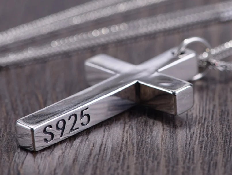 Pendentif Croix - Collier Jésus-Christ en argent sterling 925