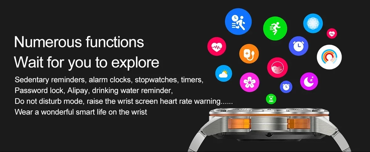 Fashion amoled smart watch AK59 Luxury BT call 400mah large battery rubber metal strap Ladies watches sports AK59 smartwatch