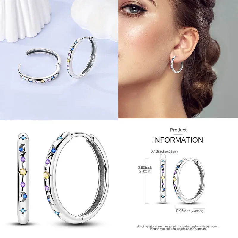 Boucles d'oreilles créoles en argent sterling 925 - Cadeau de mariage et de fiançailles