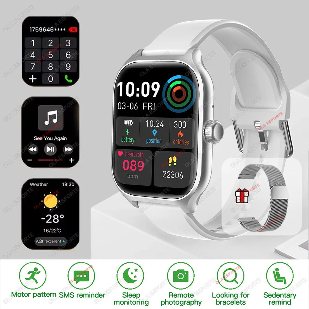 Outdoor Smart Watch - 2.01" HD Heart Rate Bluetooth Calls GPS Waterproof DIY