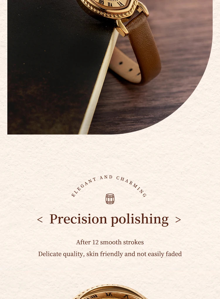 ساعة نسائية - ساعة كوارتز عتيقة مقاومة للماء من Lucky Goddess