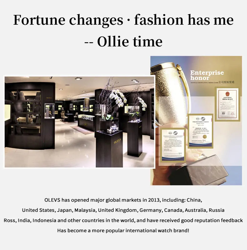 ساعة OLEVS 3655 Moon Phase Classic Three Eye Dial للرجال من الفولاذ المقاوم للصدأ للرجال بإبزيم الفراشة وساعة كوارتز مقاومة للماء