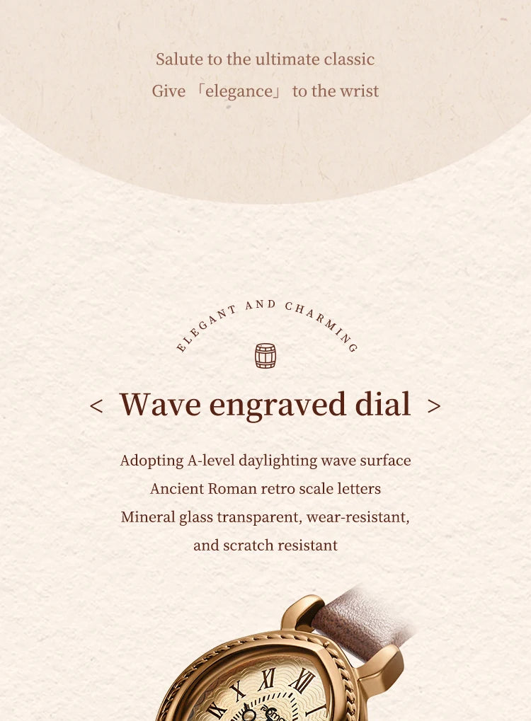 ساعة نسائية - ساعة كوارتز عتيقة مقاومة للماء من Lucky Goddess