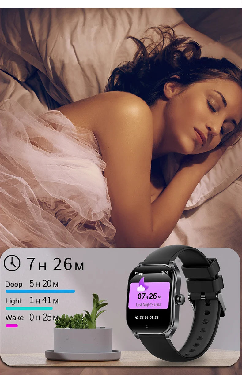 KHwatch Smart Watch - 2.01" Curved Screen Bluetooth Call IP68 Waterproof