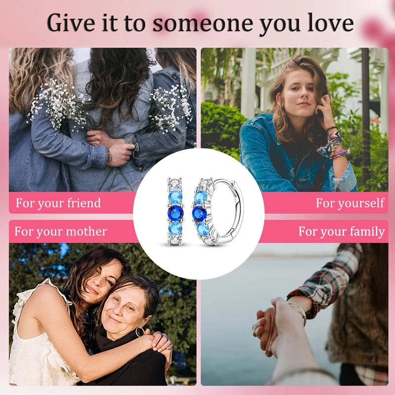 Boucles d'oreilles créoles en argent sterling 925 - Cadeau de mariage et de fiançailles