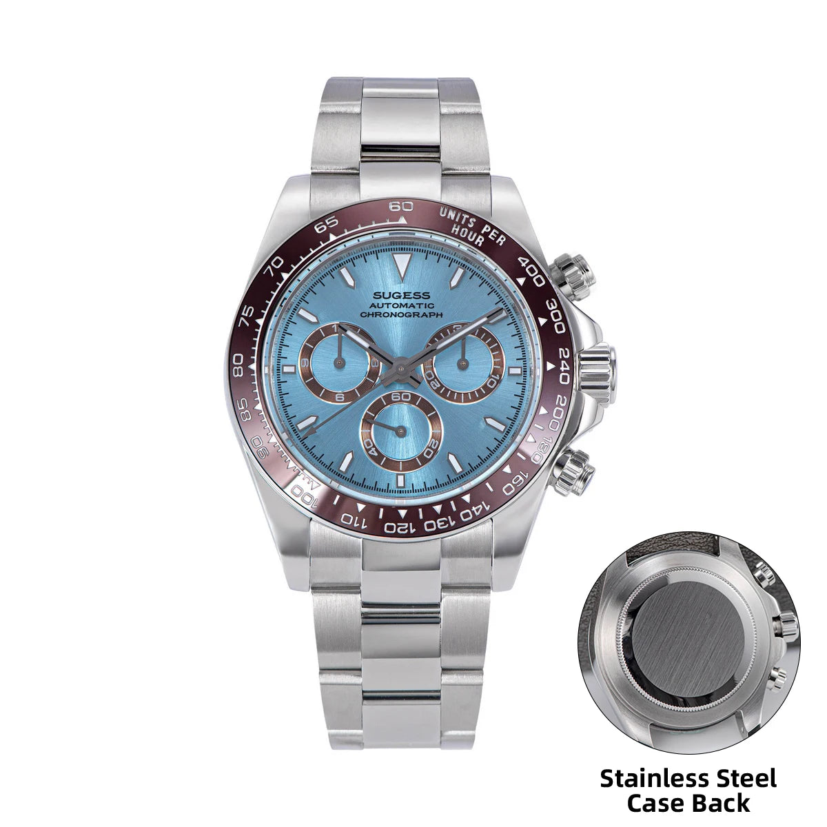 Montre homme Sugess Panda Diver Chronograph, mouvement automatique Paon SL-4801, montre-bracelet mécanique de luxe étanche, nouveauté 2024