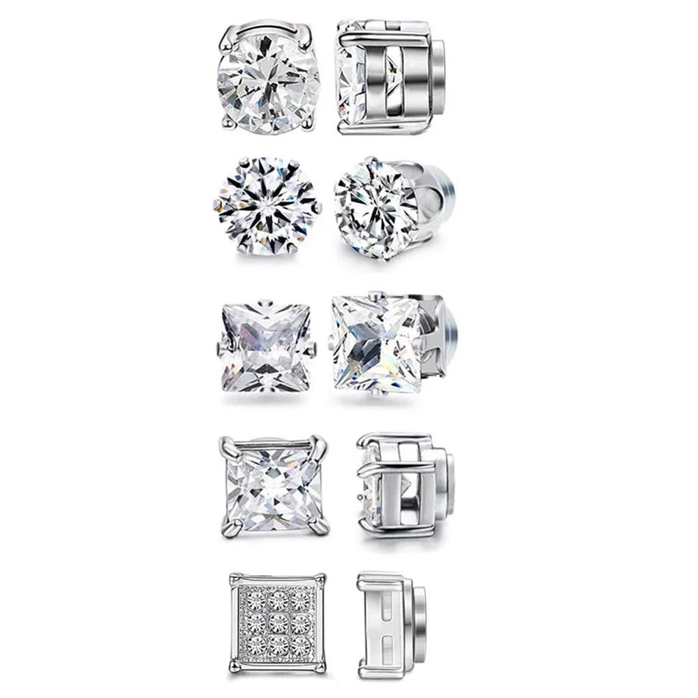 أقراط مغناطيسية - أقراط كريستالية غير قابلة للثقب من الزركون