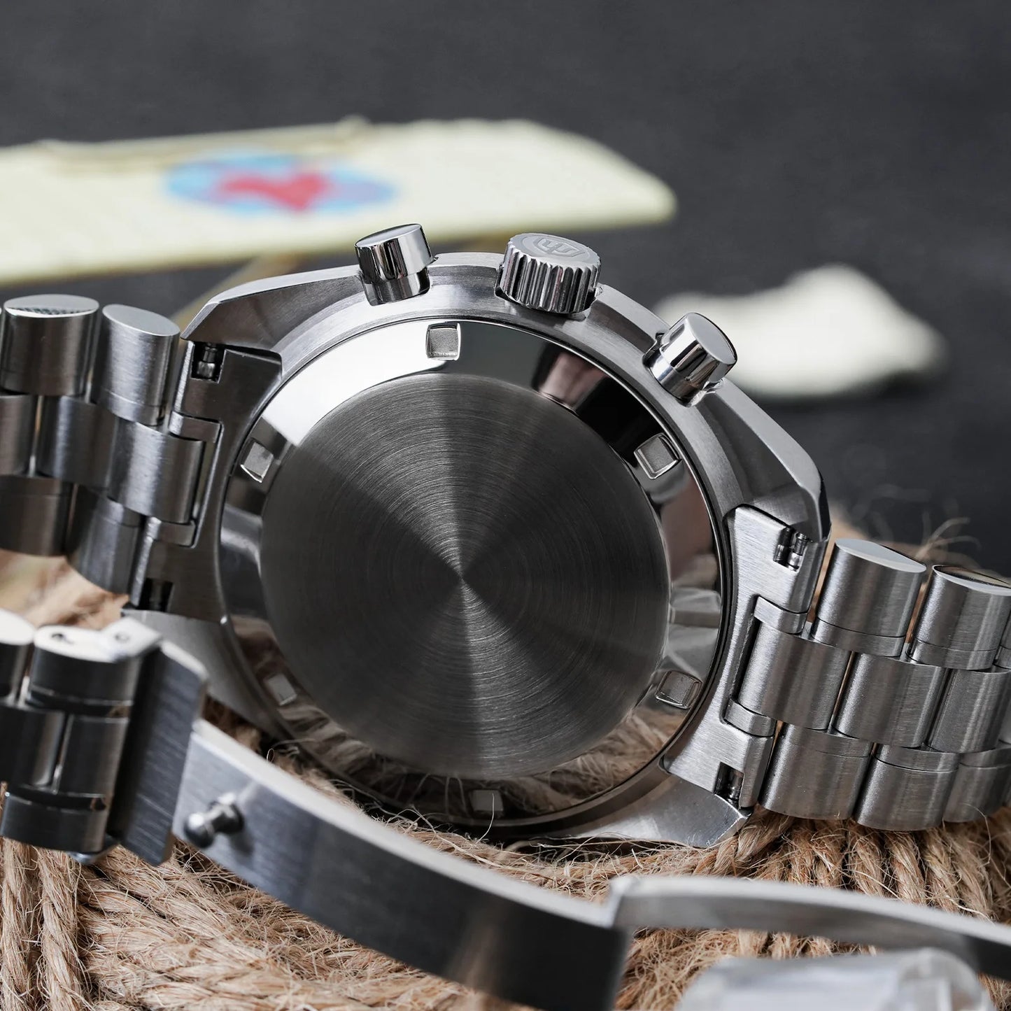 Montre Watchdives WD1863 à quartz, mouvement chronographe VK63, verre saphir bombé, étanche à 10 bar, luminescente, 39 mm, style vintage