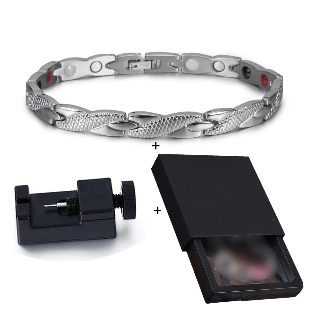 Bracelet magnétique pour homme - Bracelet chaîne croix énergie santé Vinterly