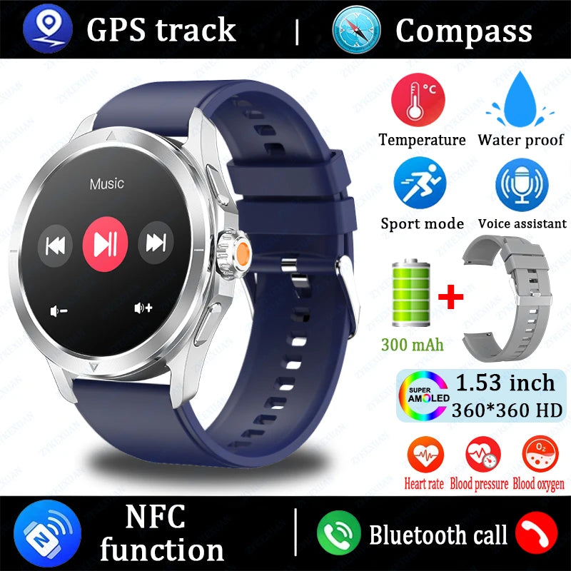 S4 Ultra Smart Watch - AMOLED Outdoor Sport NFC GPS Heart Rate Waterproof