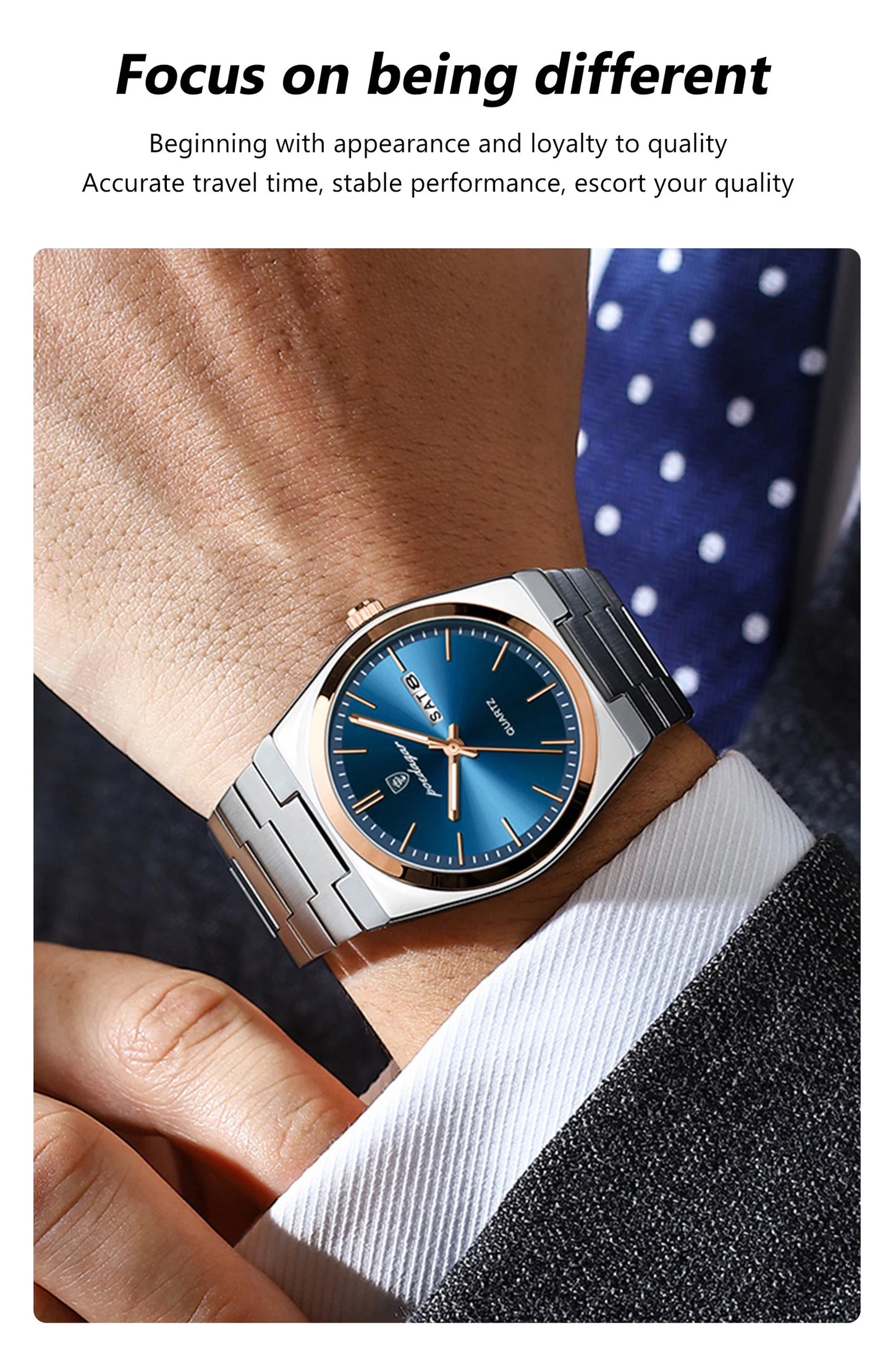 ساعة رجالية ماركة POEDAGAR للأزياء من الفولاذ المقاوم للصدأ مقاومة للماء ومضيئة للرجال ساعة تاريخ الأسبوع ساعات عمل كوارتز للرجال Reloj