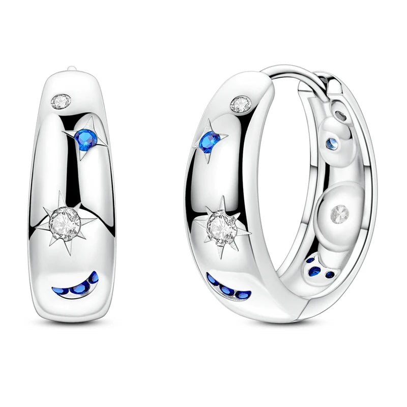 Boucles d'oreilles créoles en argent sterling 925 - Cadeau de mariage et de fiançailles