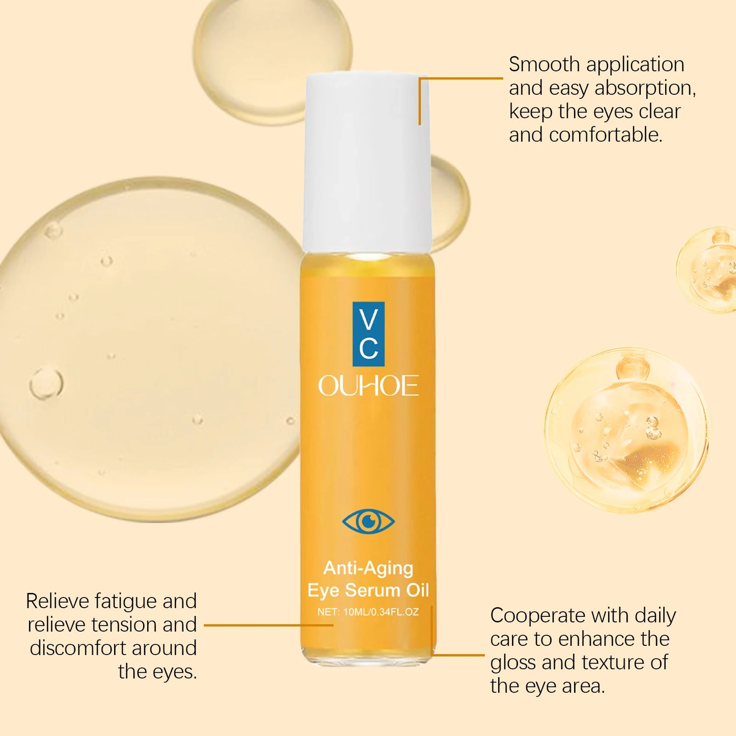 زيت سيروم العين المضاد للشيخوخة - علاج تفتيح وتقوية البشرة بفيتامين سي